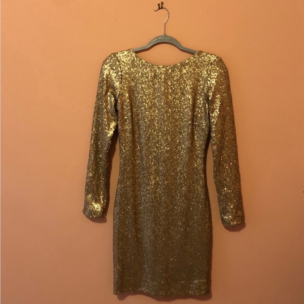 Gold shiny mini dress